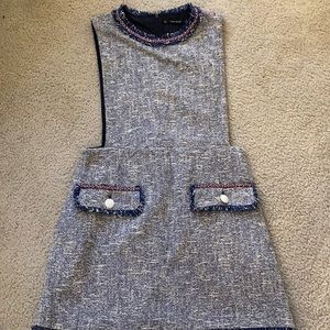 Blue tweed jumper dress